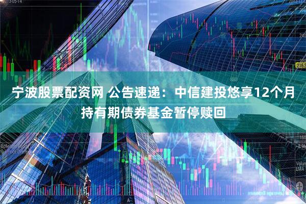 宁波股票配资网 公告速递:中信建投悠享12个月持有期债券基金暂停赎回